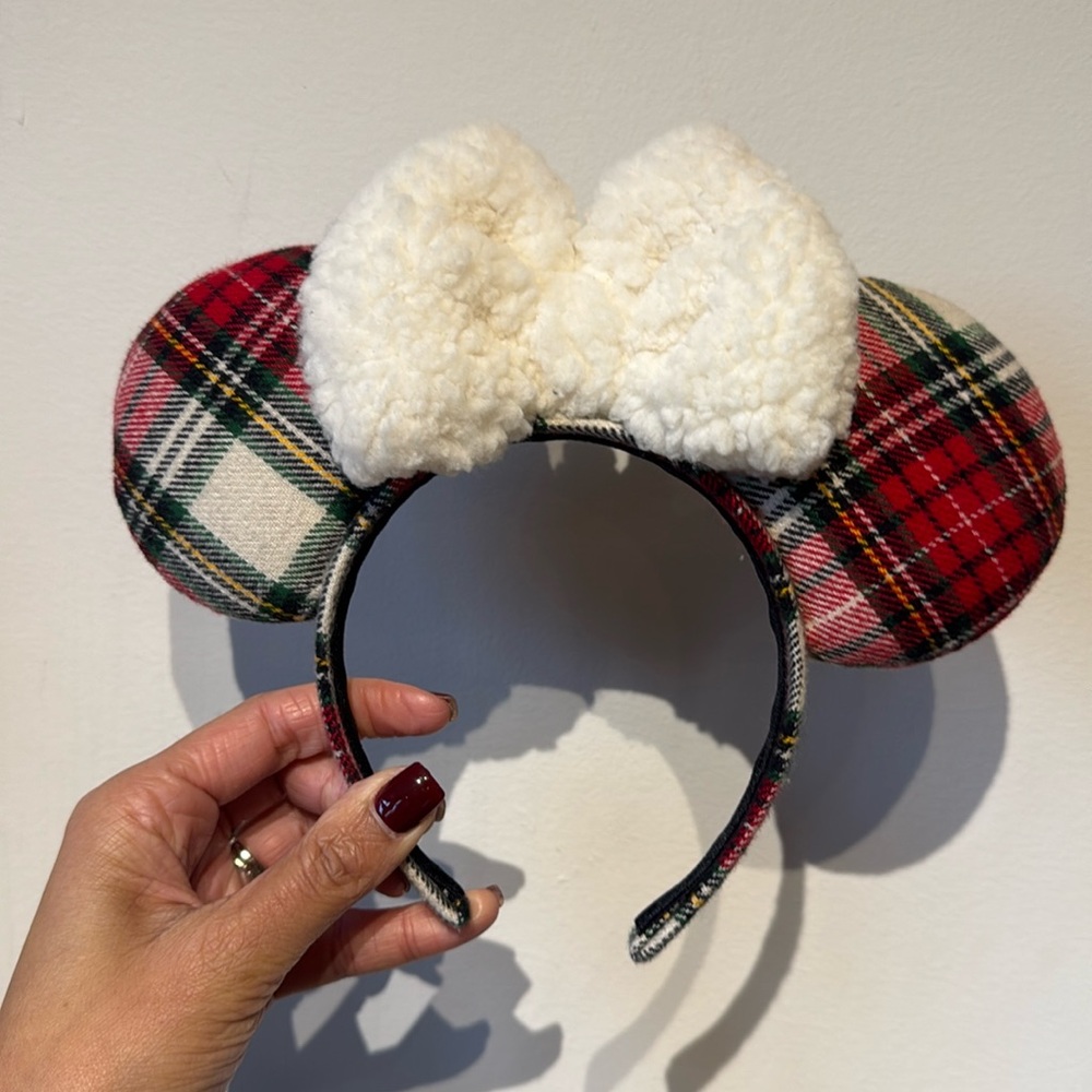 Plaid and Fleece Mickey headband